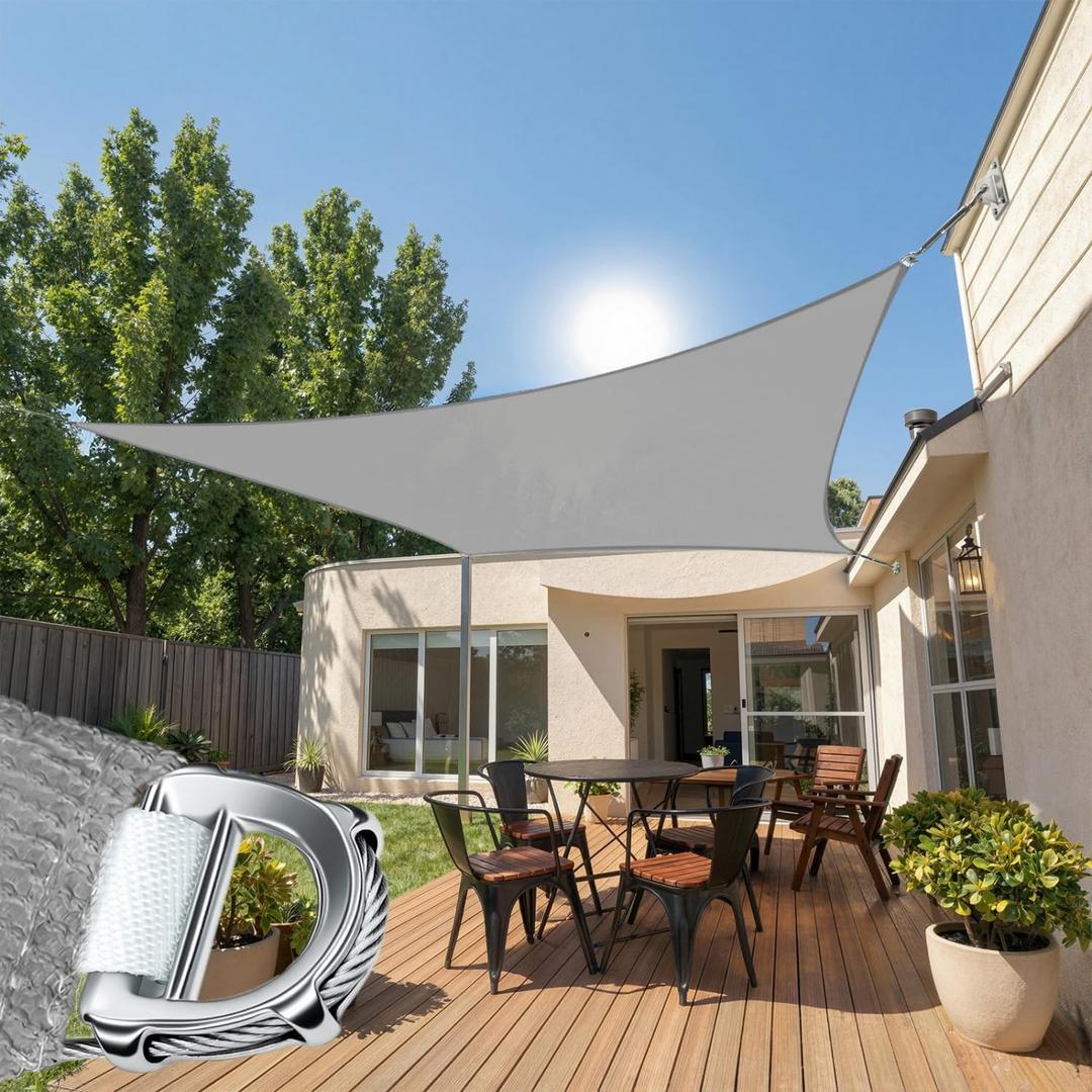 Shadewiz 20' x 24' Gray Sun Shade Sail – Heavy-Duty Reinforced Rectangle Canopy (1620), UV-Blocking 260 GSM Fabric, Built for Strength, Style & Longevity