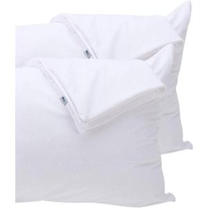 Kingnex 4 Pack Feather Proof Pillow Protectors King Size with Zipper - Waterproof - Down Proof - Bamboo Viscose Terry Surface (White)
