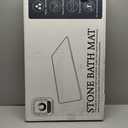 Elfcool Stone Bath Mat Diatomaceous Earth Shower Mat Non Slip Quick Dry Bath Stone Mat Super Absorbent Bathroom Floor Mat for Bathroom Kitchen Counter (Off White-Half Round-Birds)