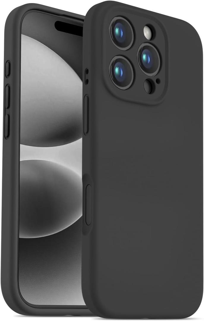 OTOFLY Designed for iPhone 16 Pro Case,[Camera Control Button Coverage][12FT Military-Grade Protection] Silicone Shockproof Slim Cover Women Men 16 Pro Phone Case 6.3 inch, Black