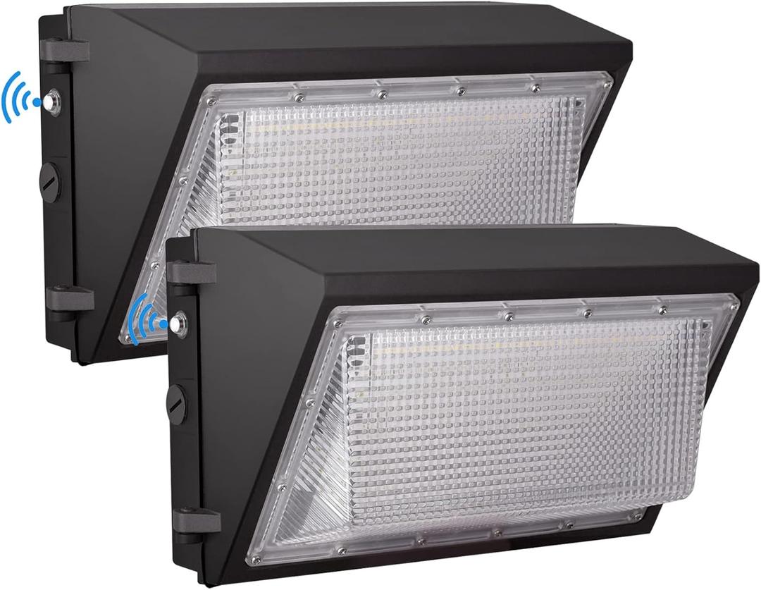 LED Wall Pack Light with Dusk to Dawn Photocell,80W 10500LM 5000K Daylight Wall Pack, AC100-277V Input,500W HPS/HID Equivalent, Waterproof Commercial Security Lighting for Warehouses, Garage, 2 Pack