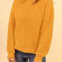 PRETTYGARDEN Fall Sweaters for Women 2026 Fashion Long Sleeve Casual Ribbed Knit Winter Clothes Pullover Jumper Tops (Yellow, XL)