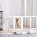 Spirich Free Standing Foldable Wire Pet Gate for Dogs, 80 Inches Extra Wide, 30 Inches Tall 4 Panels Dog Gate for The House, Doorway, Stairs, Pet Puppy Safety Fence, Sliver White