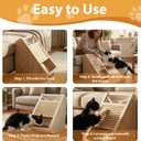 Interactive Cat Treat Toy Wooden Food Dispensing Cat Toy for Indoor Cats, Paw-Activated Reward Feeder, Cat Enrichment & Puzzle Toy for Mental Stimulation (Pine)