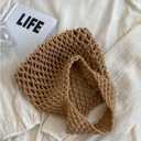 Verdusa Women's Hollow Out Crochet Bags Top Handle Beach Vacation Lightweight Small Handbag