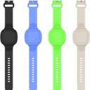 4 Packs Waterproof Bracelet for Tile Mate 2022 Kids, Soft Silicone Wristband Holder Full Case Cover Compatible with Tile Mate (Black+Blue+Green+Beige)