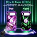 LONTECT for iPhone Air Case 3 in 1 Shockproof Heavy Duty Rugged Hard PC+Soft Silicone Full Body Protective Cover Girls Women Case for Apple iPhone 17 Air 2025, Glow in The Dark Lilac