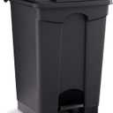 Safco Plastic Step-On Trash Can for Hands-Free Disposal, Great for Home and Commercial Use, 12 Gallon, Black (9925BL)