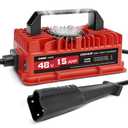 EPOWREY 15 Amp 48 Volt Golf Cart Battery Charger for Yamaha G29 with 3-Pin Leaf Plug