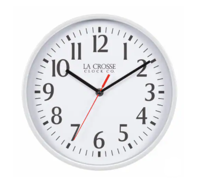 La Crosse Clock Company 8 Inch Basicis Analogy Wall Clock - White