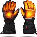 Heated Gloves, Rechargeable Heated Gloves for Men Women, 7.4V Fast Heating, Waterproof & Upgrade Non-Slip Electric Heating Glove for Motorcycling Large