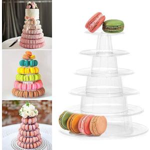 6 Tiers Round Macaron Tower Stand Cake Display Rack Cupcake Stand Desserts Display for Wedding Birthday Decor