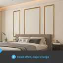 Art3d Pre-Cut Wall Molding Set of 6 pcs, Ready-to-Assemble Wainscoting Panels for Interior Wall Décor Living Room Bedroom Accent Wall - Installed with Glue, 3 Top 3 Bottom, Antique Gold