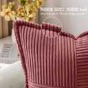 MIULEE Decorative Throw Pillow Covers for Couch Bed Livingroom 20x20 Inch Set of 2 Cranberry Red Boho Accent Throw Pllows Broadside Striped Patchwork Soft Corduroy Pillowcases