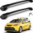 300LBS Roof Rack Cross Bars Compatible with Toyota Sienna 2021-2026 Heavy-Duty Aluminum Crossbars Lockable Roof Rails Rooftop Cargo Basket Carrier Bag Luggage Canoe Kayak Bike