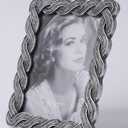 HAUCOZE Picture Frame Photo Frame Home Sculpture Table Centerpiece Polyresin Silver 5x7 inch