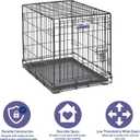 MidWest Homes for Pets 24-Inch iCrate for Small Breeds, 12-20 lbs, Single Door Folding Dog Crate with Divider Panel, Leak-Proof Tray & Secure Latch, Portable, Durable & Easy to Assemble