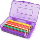 Nuozme Plastic Translucent Pencil Box,Pencil Cases with Snap-Tight Lid for Pens, Pencils, School Supplies,Office Supplies, Standard Size, Pack Of 2