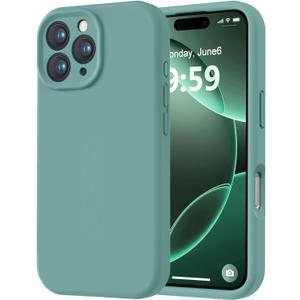 LOVE 3000 Designed for iPhone 16 Pro Case, Premium Silicone with [Soft Anti-Scratch Microfiber Lining] Shockproof Protective Phone Case for Men Women Girls 6.3", Pine Green