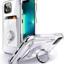 Shields Up Designed for iPhone 13 Pro Max Case, Minimalist Wallet Case with Card Holder and Ring Kickstand/Stand, [Drop Protection] Slim Protective Cover for Apple iPhone 13 Pro Max (6.7 inch), Clear