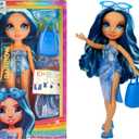 Rainbow High Swim & Style Skyler, Blue 11" Fashion Doll with Shimmery Wrap to Style 10+ Ways, Removable Swimsuit, Sandals, Fun Play Accessories, Great Toy Gift for Girls Kids Ages 4-12 Years