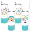 Patelai 2 Pcs Teacher Tumbler 20 Oz Skinny with Lid Straw,Blue
Stainless Steel Cup with Cleaning Brush, Rainbow Blue Design, Teacher Appreciation Gift for Classroom