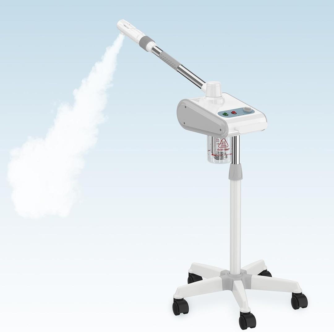 Professional Nano Ionic Facial Steamer with Ozone 700ml Large Capacity Stand Facial Steamer for Deep Pore Cleansing, Hydration and 60 Min Timer for Salon, and Home Skin Care Use