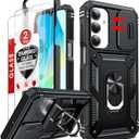 LeYi for Samsung Galaxy A17/A16-5G Phone Case: Samsung A17 Case with Screen Protector [2 Packs], Camera Cover, Military-Grade Heavy Duty Protection Cell Android Basic para Galaxy A 17 5G Case, Black