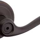 Kwikset Tustin Interior Privacy Door Handle with Lock, Door Lever For Bathroom and Bedroom, Venetian Bronze Reversible Keyless Turn Lock, with Microban Protection