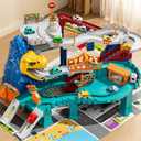 NIPLOOOW Dinosaur Race Track Playset for Boys Kids 3-5, Dinosaur Climbing Hills Car Track Play Set with 10 Mini Racer Cars, Kids Car Ramp Track Toys for 3 4 5 6 7 8 Year Old Boys Girls, 9 x 17 x 13 inches