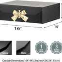 GoooodGift Black Extra Large Gift Box 16x14x5.3 Inches,Gift Box with Lid Magnetic Closure, Groomsman Proposal Box, Rectangle Collapsible Gift Boxes for Large Gifts (Matte Black), 1 count