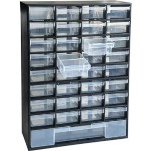 33 Drawer Plastic Small Parts Organizer, Storage Bin with Drawers for Hardware, Parts, Crafts, Beads, 11.8 x 16.1 x 5.2 Inches (Black)