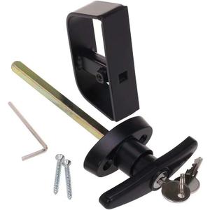 6" T-Handle Shed Door Lock Handle with Lock Keyed Alike Garage t Handle Shed Latch Hardware Locking Handle Lock with 4 Keys & Allen Wrench 1kit