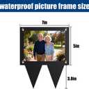 5X7 Waterproof Picture Frame for Grave, Cemetery Decorations for Grave, Grave Decoration for Cemetery, Horizontal Black Outdoor Acrylic Picture Frame for Grave Memorial Sympathy Gifts