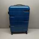 Coolife Luggage Expandable(only 28") Suitcase PC+ABS Spinner Built-In TSA lock 20in 24in 28in Carry on (Caribbean Blue., M(24in).)