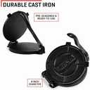 Uno Casa Cast Iron Tortilla Press 8 Inch - Tortilla Maker Press, Pre-Seasoned Roti Maker with 100 Pcs Parchment Paper, Heavy Duty Quesadilla Maker - Pataconera for Flour Tortilla, Tawa