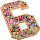 uxcell Bamboo Wooden Number 6 Charcuterie Board Box 12" Bamboo Serving Tray Wood Box for Graduation Anniversary Birthday Party Decorations Chocolate Candy Cupcake Container (Wooden)