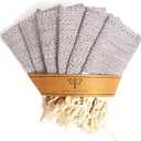 Smyrna Turkish Cotton Kitchen Dish Towels Pack of 6 | 100% Natural Cotton, 12x12 Inches | Machine Washable Wash Cloths | Ultra Soft, Absorbent, Prewashed and Quick Dry Turkish Dish Towels (Blush Pink)