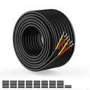 NAOEVO 20 Gauge Wire 3 Conductor Electrical Wire, 20 AWG Stranded PVC Cord, 12V Low Voltage/Tinned Copper/Flexible Cable for Automotive Wiring, Lamp Cord, Marine Cable (50FT)