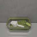 Ice Cube Tray with Lid and Bin, 2 Pack for Freezer, 64 Pcs Ice Cube Mold (Green)