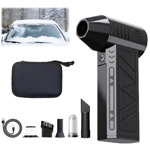 Compressed Air Duster, Snow Removal for Cars,130,000 RPM Adjustable Handheld Mini Snow Blower for Car Snow Master Pro Led Turbo Blower Portable Snow Whiz Turbo Blower for Vehicle Snow Removal