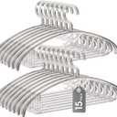 Clear Plastic Hangers, 16" Heavy Duty Clothes Hangers, Durable Closet Hanger for Shirt, Coat and Dress(15 Pack)