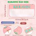 American Mahjong Card Holder with High-Light Bar Indicator Ruler, PVC Mahjong Accessory for Beginners, Rule Sheet Holder for Game Night, Pink, 12 x 12 Inches