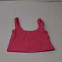 CYVESOULA Tank Top for Women Scoop Neck Sleeveless Crop Tops Chevron Ribbed Knit Crop Tank Top Fitted Soft Basic Cropped Tank (Small, Hot Pink)