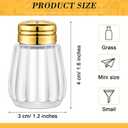 Potchen 50 Pcs Mini Glass Salt and Pepper Shakers Bulk 0.34 oz Cube Clear Tiny Salt Pepper Holder Glass Seasoning Jars Kitchen Spice Shaker with Mesh Top for Table Drinkware Home Accessories(4 Colors)