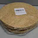 Round Woven Placemats 12 inch Set of 10 - Boho Rattan Placemats Natural Water Hyacinth Placemat, Farmhouse Weave Place Mats, Rustic Braided Wicker Table Mats for Dining Table,Home, Wedding, Nature 
