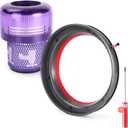 SV16 SV29 Dust bin Sealing Ring and Filter Compatible with Dyson Outsize V11 SV16 SV29/Absolute/Plus/Gen 5/Extra 970423-01 970422-01 Canister Replacement Parts