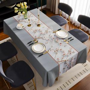 Square Table Cloth,100% Waterproof Tablecloth Oil Proof Spill Proof Vinyl Table Cloth, Wipe Clean Plastic Table Cover for Dining, Camping, Indoor and Outdoor 54" x 54",Prunus Persica