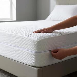 Zippered Mattress Encasement, Mattress Cover Protector, Breathable Waterproof Bed Sheet Alternative, Skin?Friendly Knit Deep Pocket Sheet Cover-ZIVZIV (Depth:3"-5", Queen 60''x80'')