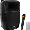 Pyle PSBT105A - 1000W Portable Bluetooth PA Speaker, 10'' Subwoofer, UHF Wireless Mic, MP3/USB/SD, Rechargeable Battery, LED Battery Indicator Lights, Black